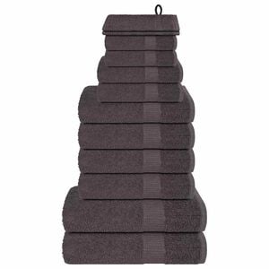 vidaXL Juego de toallas FROGN de 12 piezas antracita 360 g/m&sup2;
