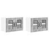 vidaXL Armario de vidrio para pared LUCCA 2 uds. Gris Hormig&oacute;n