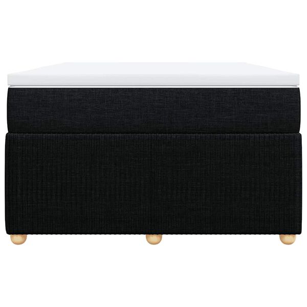 vidaXL Cama box spring con colch&oacute;n tela negro 120x200 cm