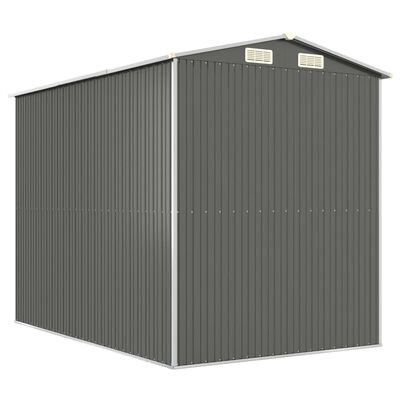 vidaXL Cobertizo de jardín acero galvanizado gris claro 192x274x223 cm