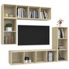 vidaXL Set de muebles para TV 4 pzas madera contrachapada roble Sonoma
