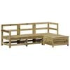vidaXL Juego de sof&aacute;s de jard&iacute;n 4 pzas madera de pino impregnada