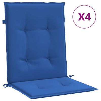 vidaXL Cojín silla jardín respaldo bajo 4 uds tela Oxford azul