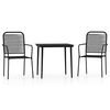 vidaXL Juego de comedor de jard&iacute;n 3 piezas negro