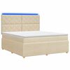 vidaXL Cama de muelles con LED y colch&oacute;n Crema 160 x 200 cm Tela