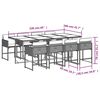 vidaXL Set comedor de jard&iacute;n 9 pzas con cojines rat&aacute;n sint&eacute;tico beige