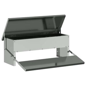 vidaXL Comedero de Pedal para Pollos Plateado 48,5 x 39,5 x 19 cm