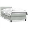 vidaXL Cama box spring con colch&oacute;n terciopelo gris claro 80x210 cm
