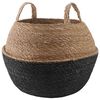 vidaXL Maceta con asas Negro &Oslash; 45 x 36 cm 100% Hierba marina