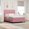 vidaXL Cama Box Spring LED con colch&oacute;n Rosa 140 x 200 cm tela