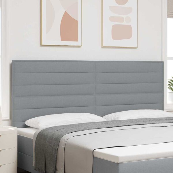 vidaXL Cabecero Gris Claro 200 cm tela