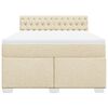 vidaXL Cama box spring con colch&oacute;n tela color crema 140x200 cm