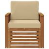 vidaXL Conjunto de sof&aacute;s de exterior con coj&iacute;n Natural 71 x 63 x 73 cm