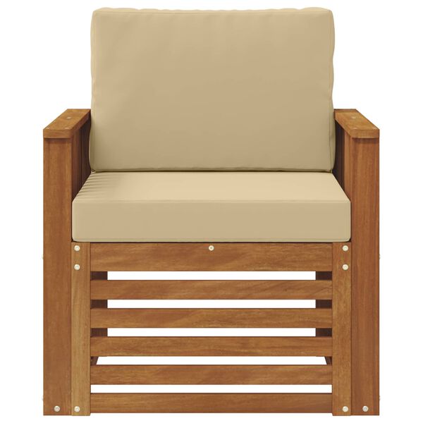 vidaXL Conjunto de sof&aacute;s de exterior con coj&iacute;n Natural 71 x 63 x 73 cm