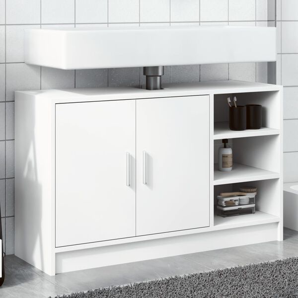 vidaXL Armario de lavabo madera de ingenier&iacute;a blanco 90x29x55 cm