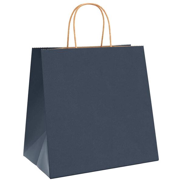 vidaXL Bolsas de papel con asas 250 uds azul 26x17x25 cm
