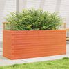 vidaXL Jardinera de madera maciza de pino marr&oacute;n cera 110x40x46 cm