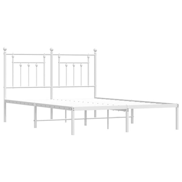 vidaXL Estructura cama sin colchón con cabecero metal blanco 150x200cm