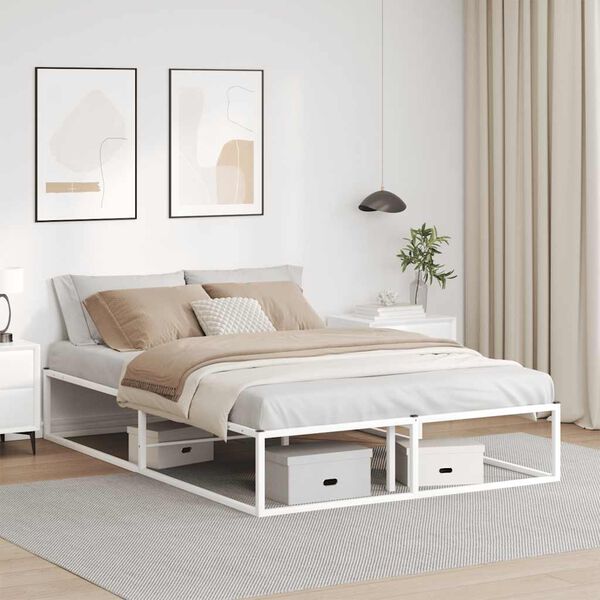 vidaXL Estructura cama sin colch&oacute;n metal blanco 140x200 cm