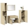 vidaXL Juego de muebles de ba&ntilde;o 4 pzas contrachapada roble Sonoma