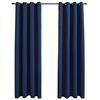 vidaXL Cortinas opacas con anillas de metal 2 uds azul 140x175 cm