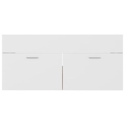 vidaXL Armario para lavabo contrachapada blanco roble 100x38,5x46 cm