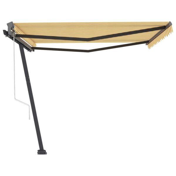 vidaXL Toldo de pie autom&aacute;tico amarillo y blanco 450x300 cm
