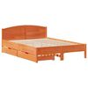 vidaXL Cama sin colch&oacute;n madera maciza de pino marr&oacute;n cera 120x200 cm