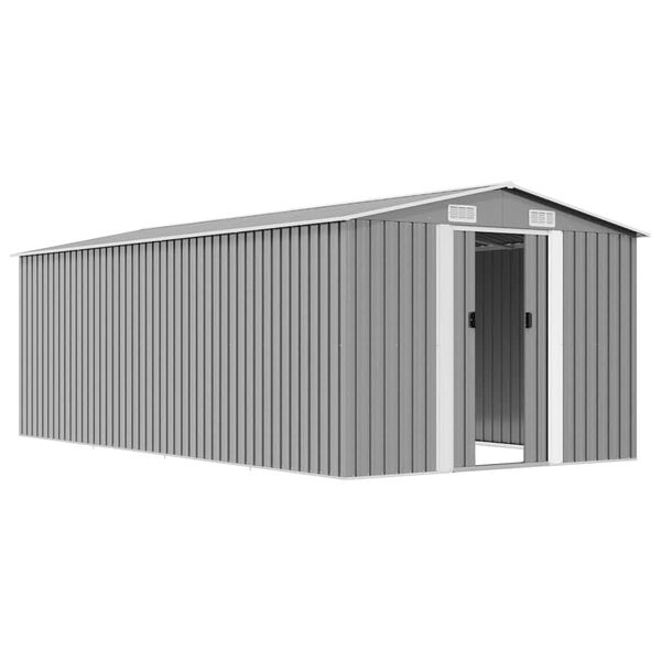 vidaXL Caseta de jard&iacute;n metal gris 257x489x181 cm