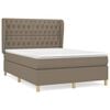 vidaXL Cama box spring con colch&oacute;n tela gris taupe 140x200 cm