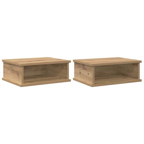 vidaXL Mesita de Noche 2 pcs Roble artesanal 40 x 31 x 15 cm