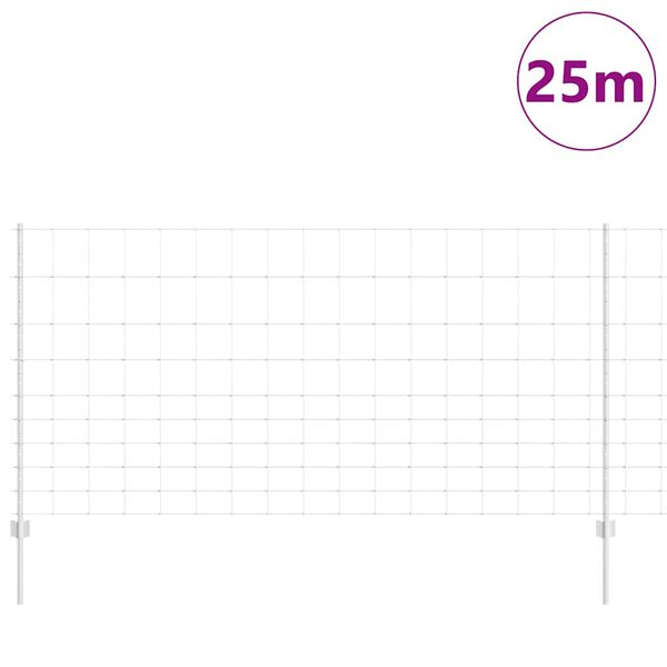 vidaXL Valla con Poste Plateado 1,2 x 25 m Acero