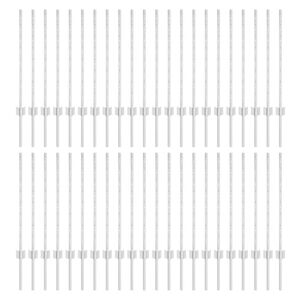 vidaXL Poste de cerca empotrado 44 uds. Plateado 120 cm
