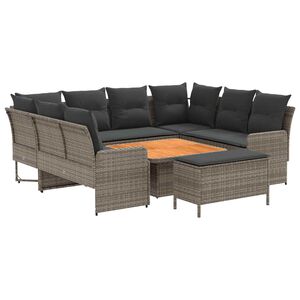 vidaXL Juegos de muebles 7 pcs Gris y Gris Oscuro Rat&aacute;n sint&eacute;tico
