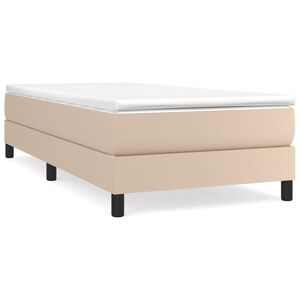 vidaXL Cama box spring con colch&oacute;n cuero sint&eacute;tico capuchino 90x200 cm