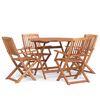 vidaXL Juego de comedor de jard&iacute;n 5 piezas madera maciza de acacia