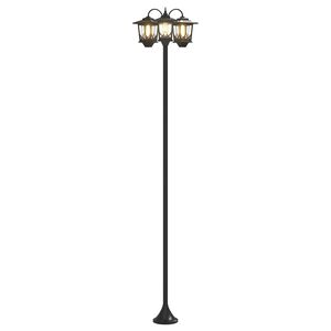 vidaXL Farola de 3 brazos Negro 16 x 16 x 187 cm Aluminio y ABS
