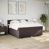 vidaXL Cama box spring con colch&oacute;n tela marr&oacute;n oscuro 200x200 cm
