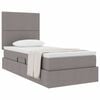vidaXL Cama con almacenamiento y colch&oacute;n Taup&eacute; 100 x 200 cm Poli&eacute;ster