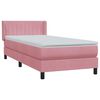 vidaXL Cama box spring con colch&oacute;n terciopelo rosa 100x210 cm