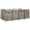 vidaXL Set comedor de jard&iacute;n 13 piezas y cojines rat&aacute;n sint&eacute;tico gris