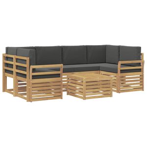 vidaXL Conjunto de sof&aacute;s de exterior 7 uds. Blanco y Antracita