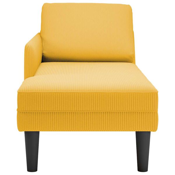 vidaXL Chaise longue con coj&iacute;n de tela de pana amarillo claro