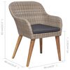 vidaXL Juego de comedor para jardín 7 piezas ratán sintético marrón