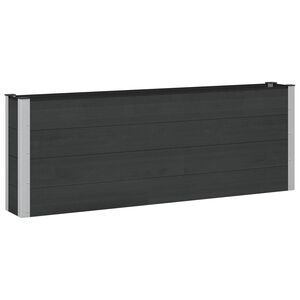 vidaXL Arriate elevado Negro 200 x 30 x 72 cm WPC y Aluminio