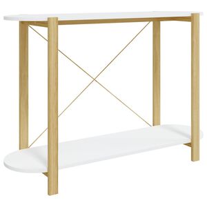 vidaXL Mesa consola de madera contrachapada blanco 110x38x75 cm