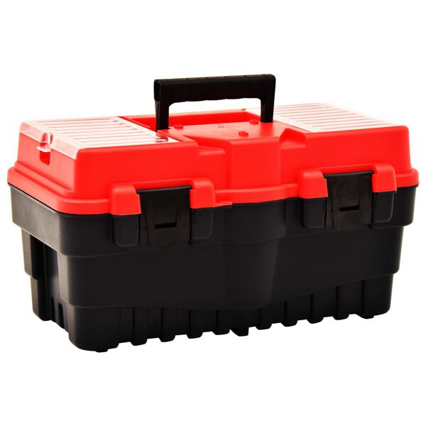 vidaXL Caja de herramientas de plástico rojo 462x256x242 mm