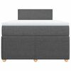 vidaXL Cama box spring con colch&oacute;n tela gris oscuro 120x190 cm