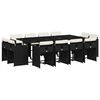 vidaXL Set comedor de jard&iacute;n con cojines 13 pzas rat&aacute;n sint&eacute;tico negro