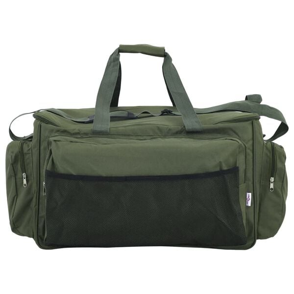 vidaXL Bolso de pesca impermeable tela Oxford verde oscuro